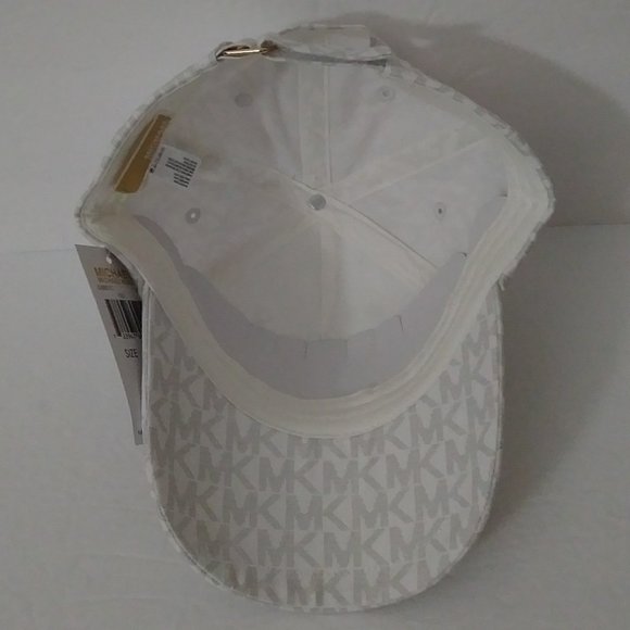 Michael Kors White Logo Adjustable Strap Baseball Hat - Picture 7 of 12